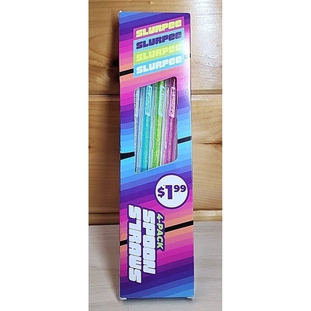 One Pack of 7-Eleven Limited Edition Slurpee Spoon Straws 4 Straws 2022
